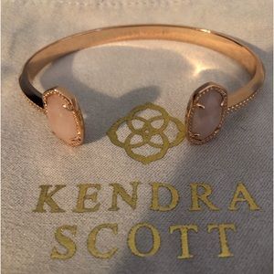 Rose gold Elton cuff bracelet rose quartz stones